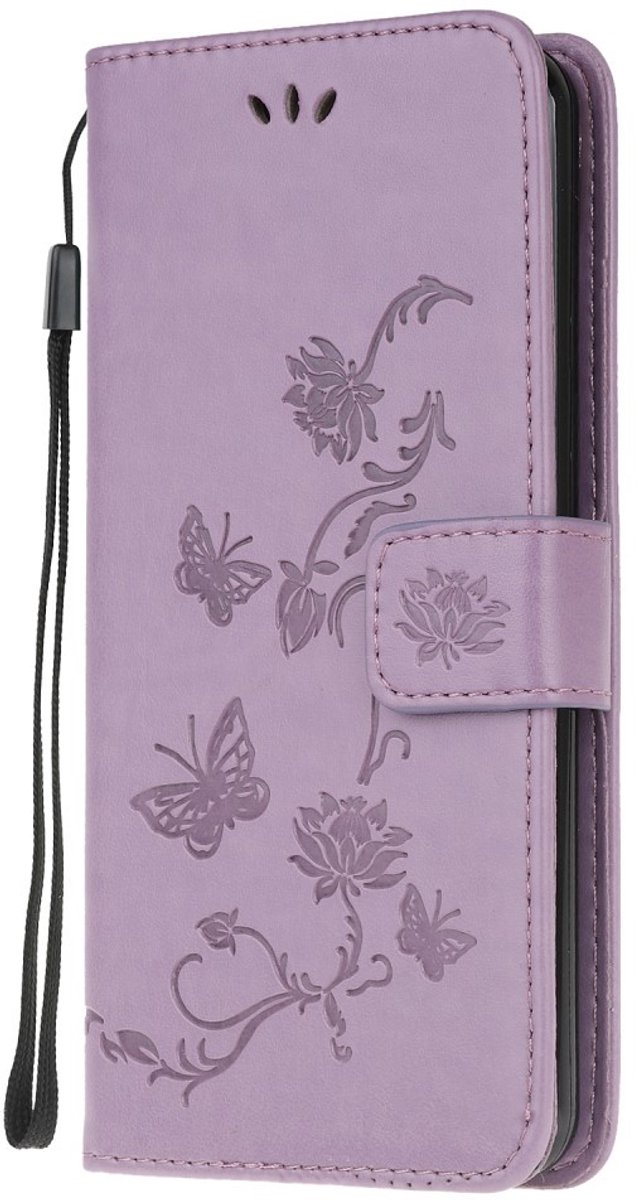 Coverup Bloemen & Vlinders Book Case - Geschikt voor Samsung Galaxy A32 5G Hoesje - Paars