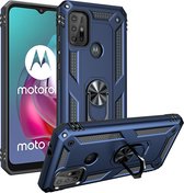 Coverup Ring Kickstand Back Cover - Geschikt voor Motorola Moto G10 / G20 / G30 Hoesje - Blauw