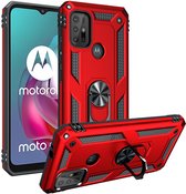 Coverup Ring Kickstand Back Cover - Geschikt voor Motorola Moto G10 / G20 / G30 Hoesje - Rood