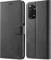 LC.IMEEKE Luxe Book Case - Geschikt voor Xiaomi Redmi Note 11 / 11S 4G Hoesje - Zwart