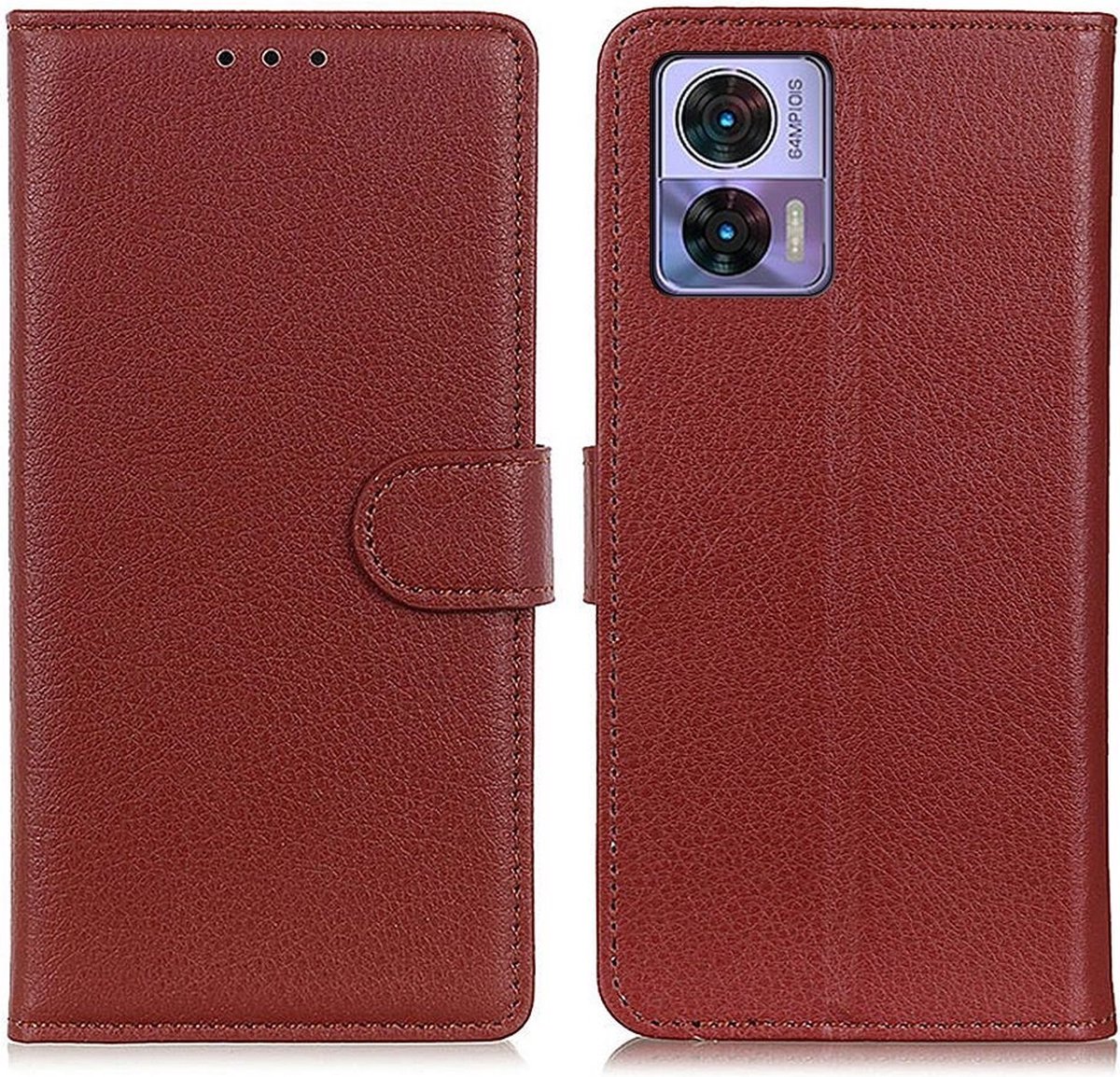 Coverup Hoesje - Geschikt voor Motorola Edge 30 Neo Hoesje - Coverup Book Case - Bruin