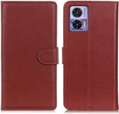 Coverup Book Case - Geschikt voor Motorola Edge 30 Neo Hoesje - Bruin