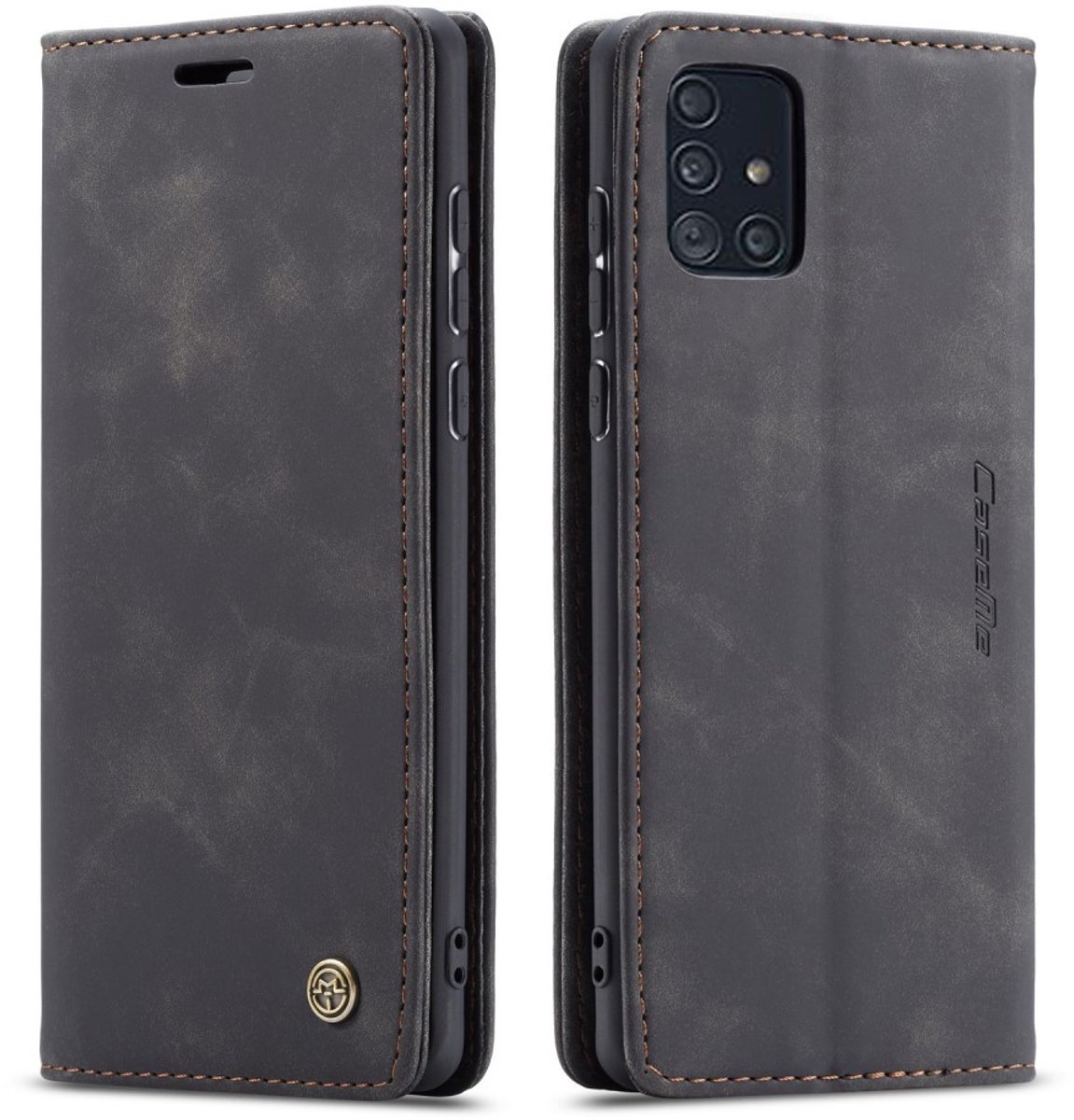 CaseMe Book Case - Geschikt voor Samsung Galaxy A71 Hoesje - Zwart