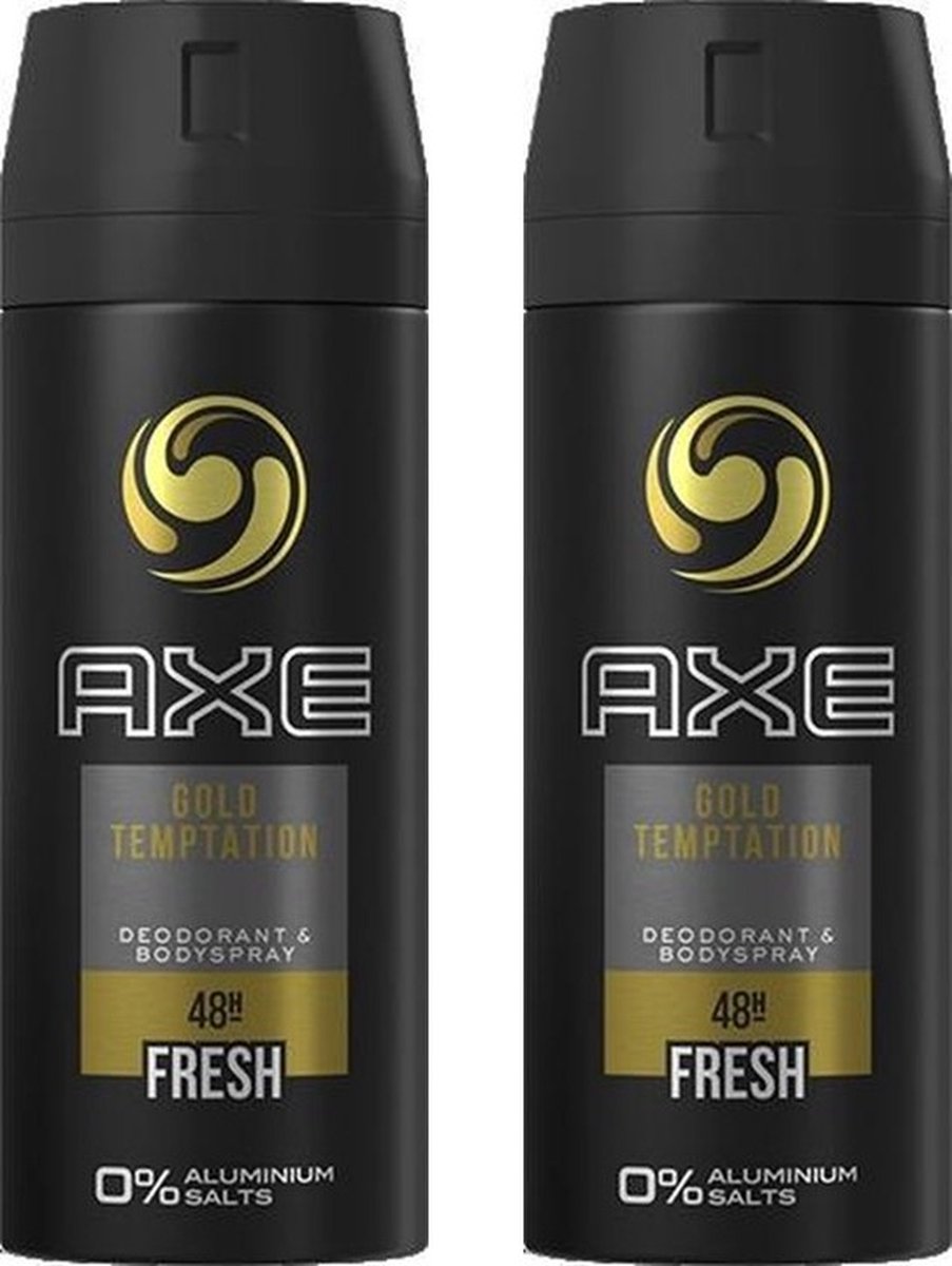 Goedkoopste AXE Gold Temptation Deodorant - 2 stuks - 150 ml