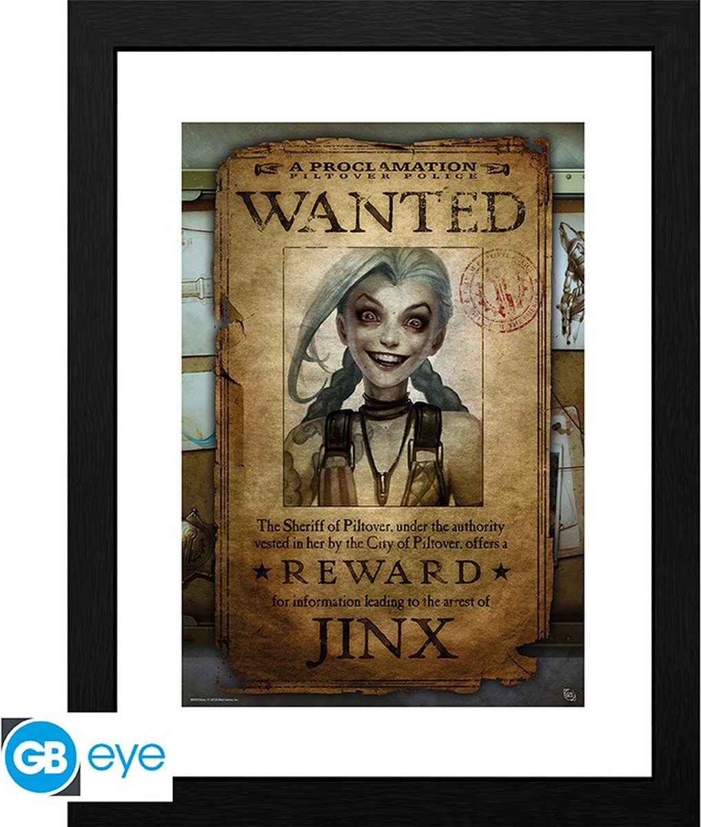 GBeye League of Legends Framed Print 30x40CM-Wanted Jinx (Diversen) Nieuw