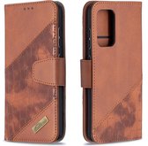 BINFEN Croco Book Case - Geschikt voor Samsung Galaxy A52 / A52s Hoesje - Bruin