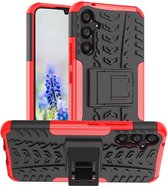 Coverup Rugged Kickstand Back Cover-- Geschikt voor Samsung Galaxy A34 Hoesje - Rood