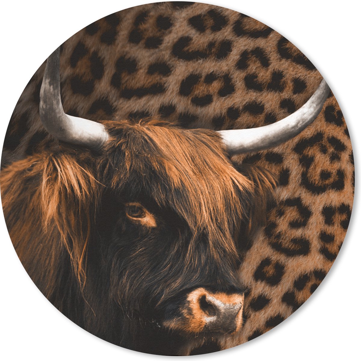 Muismat rond 40x40 cm - Mousepad Panterprint - Hooglander - Design - Ronde muismatten