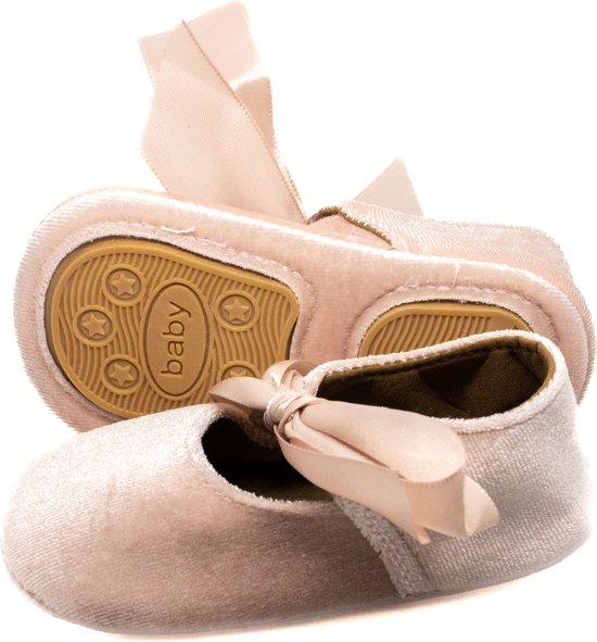 Siya Baby Velvet ballerina s meisjes beige strik maat 19 20 bol