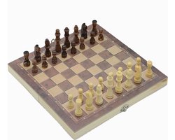 foto van Schaakset 3 in 1 - Dambord - Backgommen - Schaakbord met stukken - Schaakspel - Schaakpakket - Dambordspel - Dammen - Damspel - Backgammonspel - Backgammon - Tavla - Tawle - Trictrac - Narde - Acey-deucey