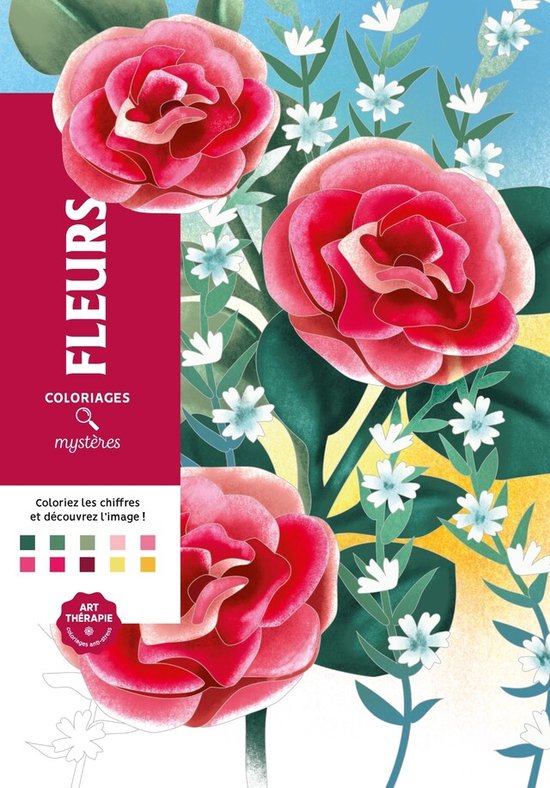 Coloriages Mystères Fleurs - Kleuren op nummer kleurboek voor volwassenen - Hachette