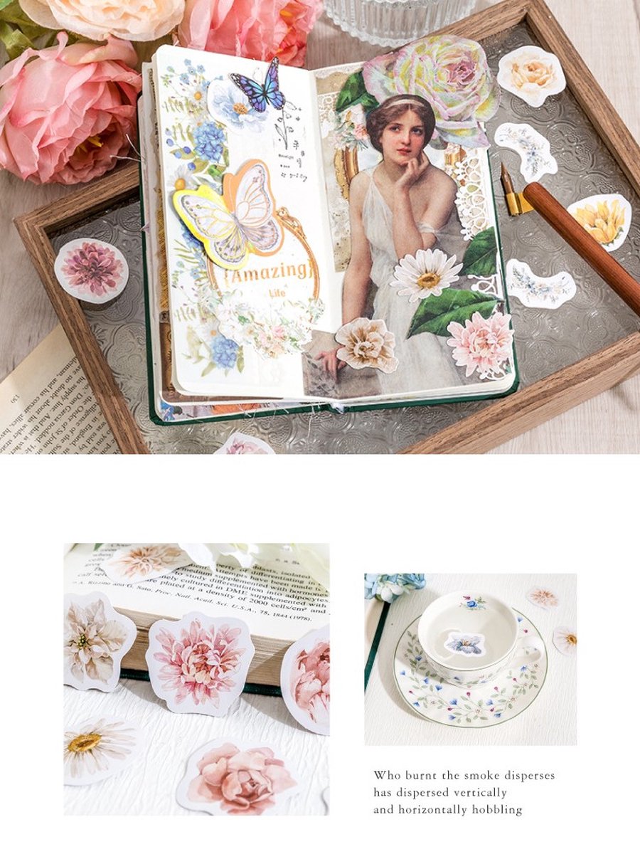 Bullet Journal Stickers - The Flower Style - 46 stuks - Flower Sticker - Bloemen Stickerset — afbeelding 8