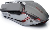 Rixus - Draadloze Computer Muis - Wireless Mouse - Gaming Muis - Draadloos - Muis met LED Verlichting - Pad2 - Grijs