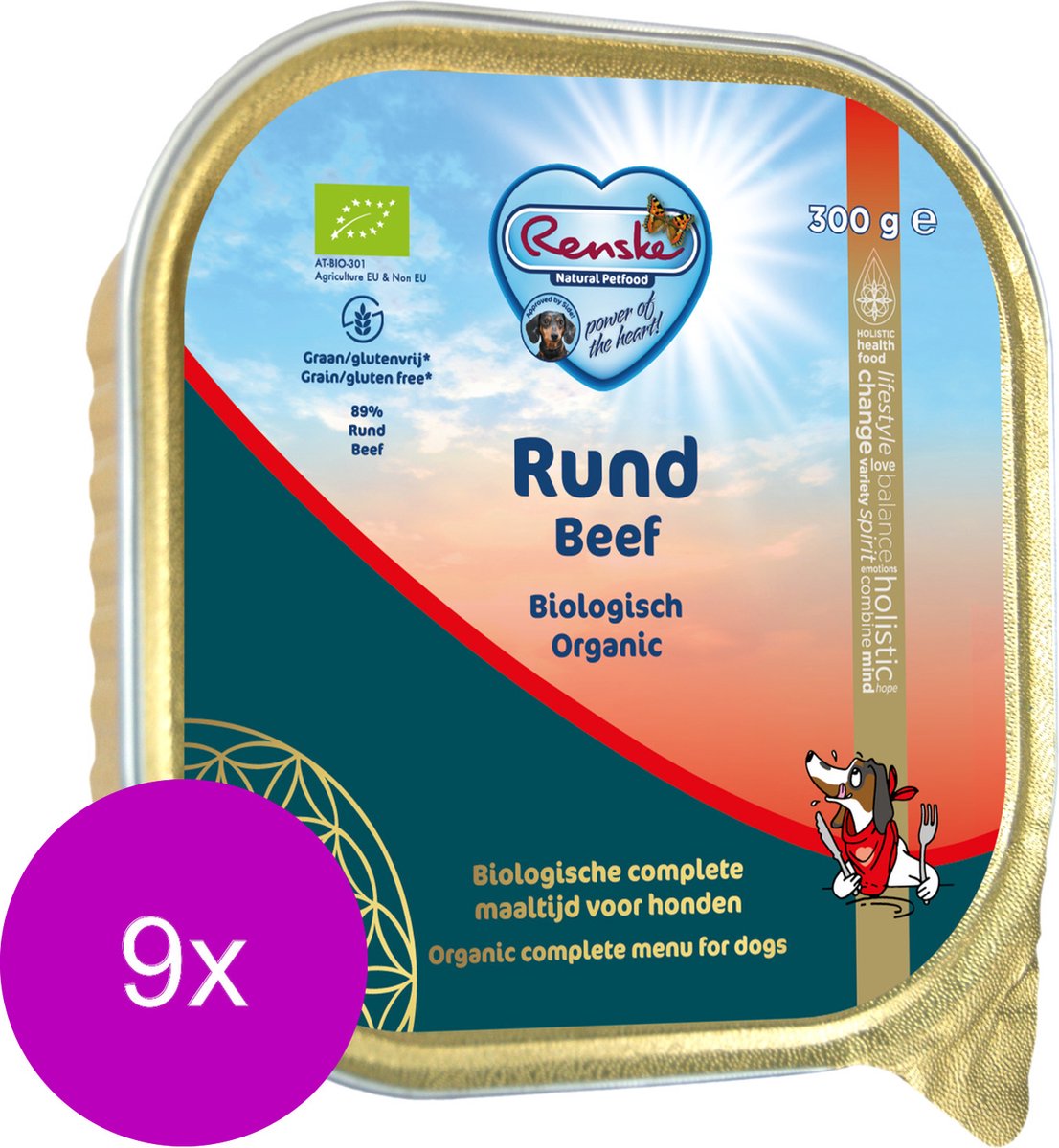 Renske Bio graanvrij vers gestoomd rund natvoer hond 27 x 300 g