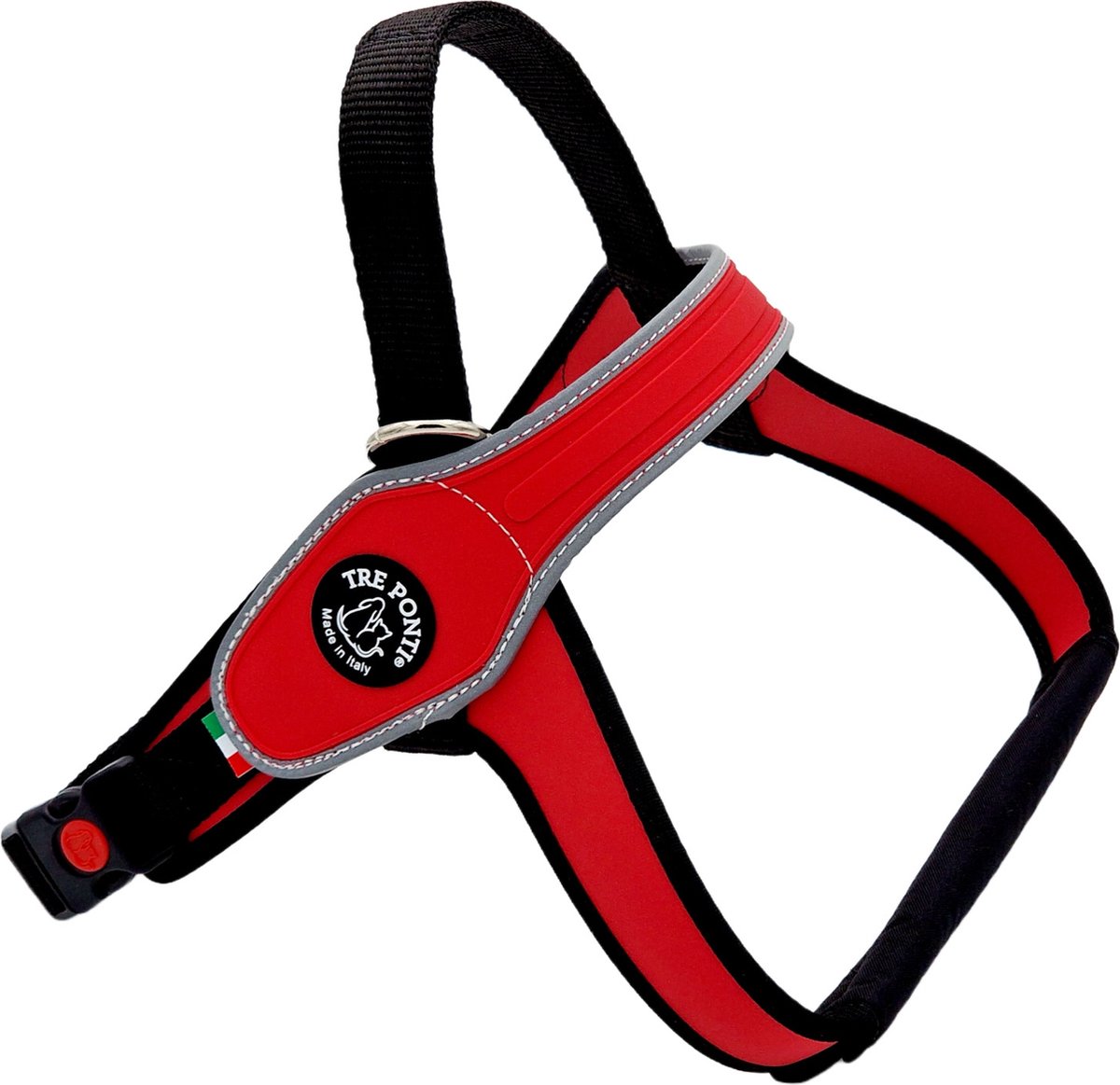 Tre Ponti Primo Tuig Rood&Reflecterend - Hondenharnas - 76 - 97 cm
