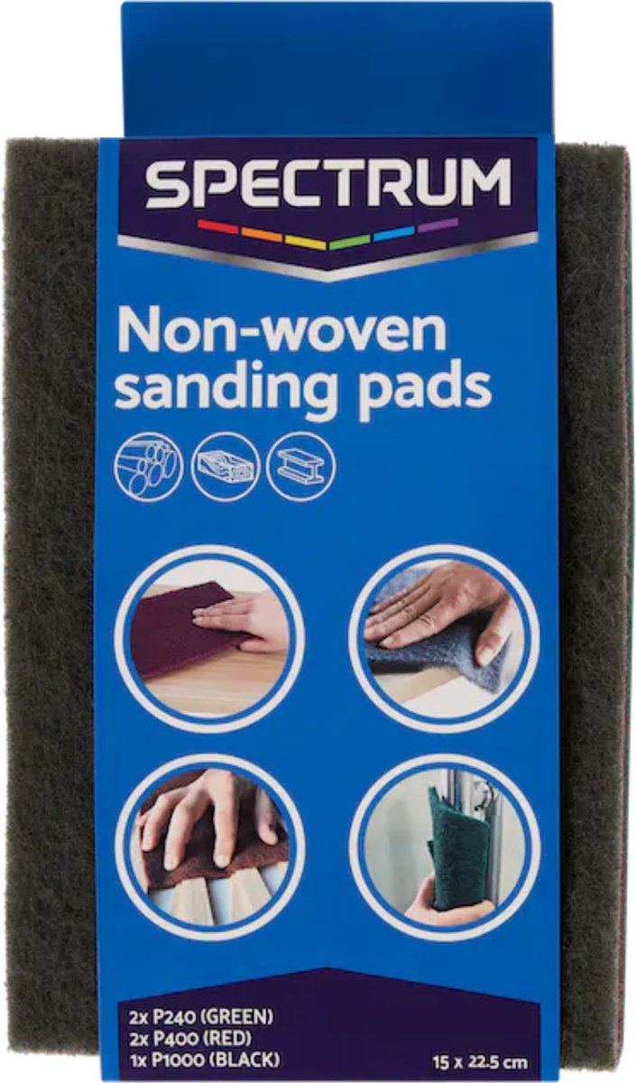 Ongewoven 5 stuks Schuurpads 15 cm x 22,5 cm diverse kleuren Non