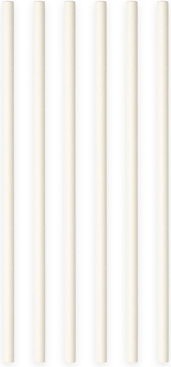 20 Papieren rietjes Wit - 6mm x 197mm