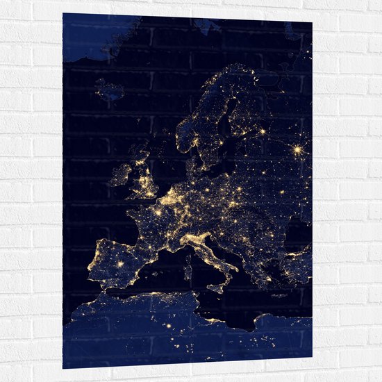 Muursticker - Kaart van Europa - 80x120 cm Foto op Muursticker