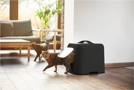 Rotho Mypet Litière pour chat Biala 51 x 39,5 x 44,3 cm - Toilettes pour chat - Noir&Noir