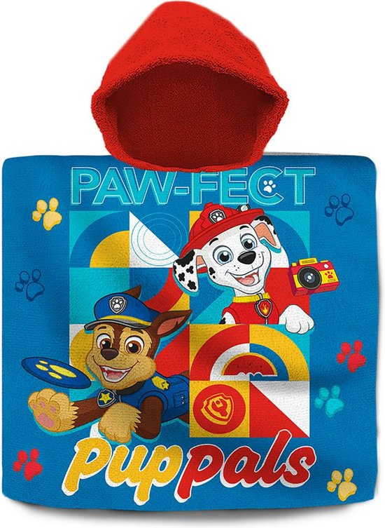 Paw Patrol Set bad cape/poncho en strand/badlaken voor kinderen bol