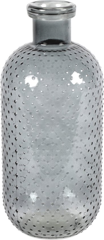 Countryfield Bloemenvaas Cactus Dots - donkergrijs transparant - glas - D15 x H35 cm