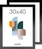 ACAZA Set van 2 Fotokaders - 30 x 40 cm - Foto Lijsten in MDF Hout - Zwart
