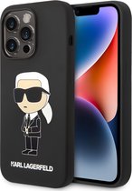 Karl Lagerfeld iPhone 14 Pro Hardcase Backcover - Ikonik NFT Karl - Magsafe Compatible - Zwart