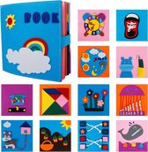 Montessori Busy Board Boek - Sensorisch Speelgoed - Leerboek voor Vaardigheden - Kloklezen - Tanden Poetsen - Educatief Motoriek Speelgoed - Montessori