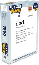 Puzzel Spreuken - Papa definitie - Quotes - Dad - Legpuzzel - Puzzel 1000 stukjes volwassenen - Vaderdag cadeautje - Cadeau voor vader en papa