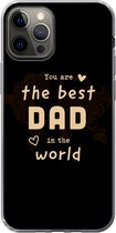 Geschikt voor iPhone 13 Pro hoesje - Quotes - The best dad in the world - Spreuken - Papa - Siliconen Telefoonhoesje