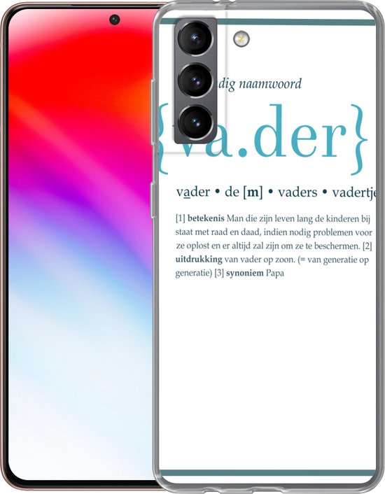 Telefoonhoesje Geschikt voor Samsung Galaxy S21 hoesje - Quotes - Vader definitie - Spreuken - Woordenboek - Siliconen Telefoonhoesje Telefoonhoesje
