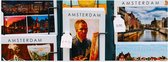 Poster Glanzend – Amsterdamse Ansichtkaarten in het Rek - 90x30 cm Foto op Posterpapier met Glanzende Afwerking