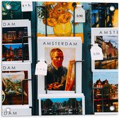 Tuinposter – Amsterdamse Ansichtkaarten in het Rek - 50x50 cm Foto op Tuinposter (wanddecoratie voor buiten en binnen)