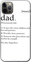 Geschikt voor iPhone 12 Pro Max hoesje - Spreuken - Papa definitie - Quotes - Dad - Siliconen Telefoonhoesje