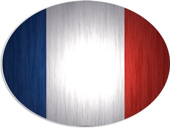 PVC Schuimplaat Ovaal - Franse Vlag - 68x51 cm Foto op Ovaal (Met Ophangsysteem)
