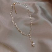 Fashion jewelry|Dames Ketting|Valentijns cadeau| gift|verrassing|parel|kristal