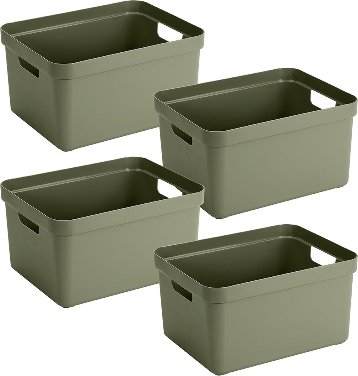 Sunware - Sigma home opbergbox 32L donker groen - Set van 4