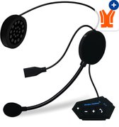 Casque de moto sans fil - Système de communication Bluetooth - Casque avec microphone - Interphone casque de moto - Appel mains libres