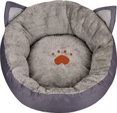 Hondenbed wasbaar, kattenbed. Kattenoorvorm ronde hondenmand warm huisdierbed kattenbed, kattenslaapmat, huisdierbed voor het slapen van huisdier. (grijs)