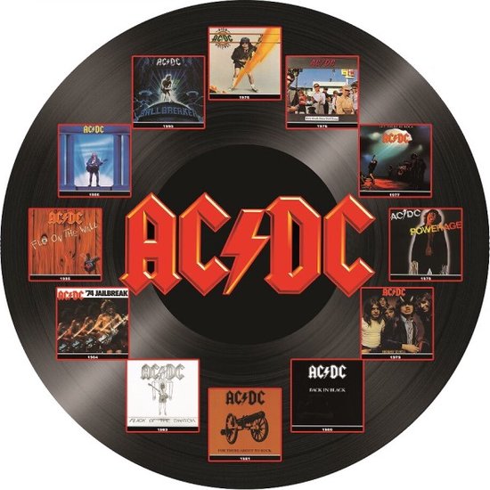 Wandbord LP Vinyl Look Muziek Artiesten - AC/DC Collage Of Albums | bol