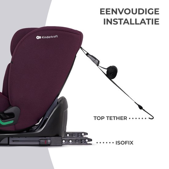Kinderkraft ONETO3 I-SIZE Autostoel - 76-150 cm - Met Isofix - Groep 1/2/3 - Rood van Merkloos — afbeelding 2