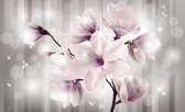 Fotobehang - Vlies Behang - Sprankelende Magnolia's - Magnolia Bloemen Kunst - 416 x 254 cm