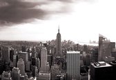 Fotobehang - Vlies Behang - New York zwart-wit - Stad - Empire State Building - 368 x 254 cm