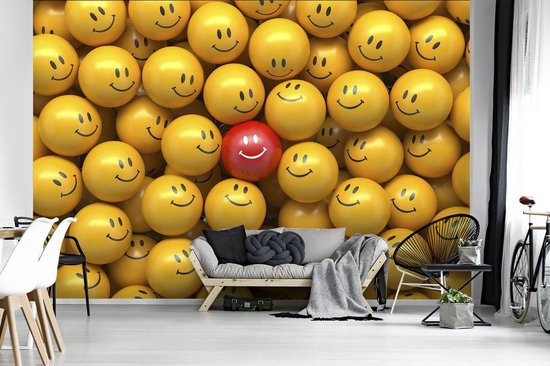 Papier Papier peint photo Intissé - Smileys 3D - Happy Emoticons - 254 x 184 cm