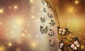 Fotobehang - Vlies Behang - Sprankelende Vlinders en Sterren - 208 x 146 cm