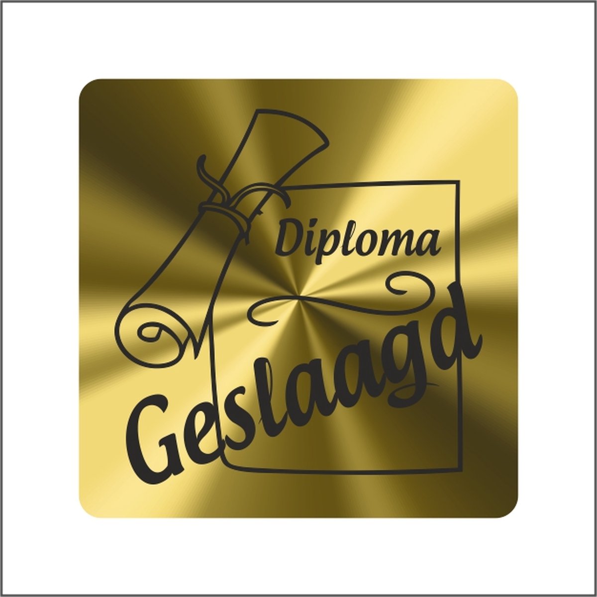 Sticker - "Geslaagd" - Etiketten - 39 x 39 mm - 250 stuks - goud/zwart - Sluitzegel - Sluitsticker - Premium Kwaliteit