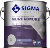 Sigma Interieur Muurverf Mat - Reinigbaar & Langdurig Kleurbehoud - Goede Dekking - RAL 7047 - Grijs - 2.5L