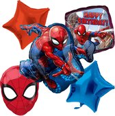 Amscan – Spiderman – Ballon set – 5-Delig – Helium ballon – Folieballon – Versiering - Kinderfeest.