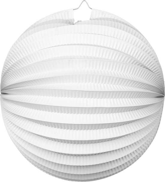 Tuin diner decoratie met witte solar lampionnen voor buiten