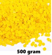 500 gram confetti rond 1cm geel - papier - Thema feest festival party verjaardag